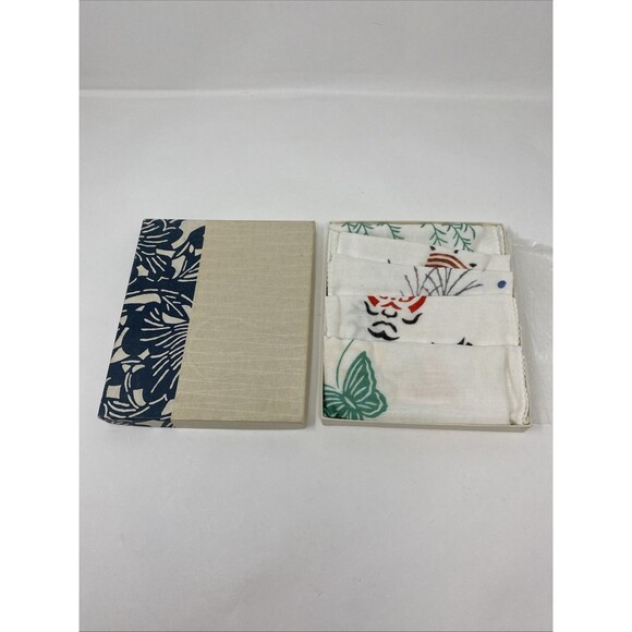 VTG Gift Set of 5 Japanese Cotton Terry Multi-Purpose Tenugui Towels - Picture 1 of 7